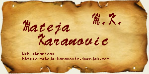 Mateja Karanović vizit kartica